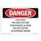 Signmission OSHA Sign, 18" Height, 24" Width, Rigid Plastic, Caution FM-200 System Discharge Alarm Do, Landscape OS-DS-P-1824-L-2280 - alternate 1